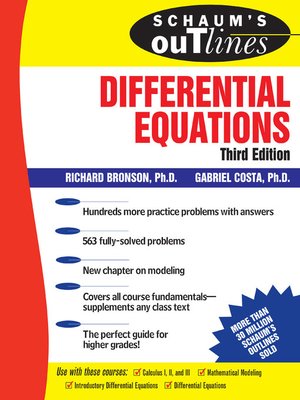 cover image of Schaum's Outline of Differential Equations
